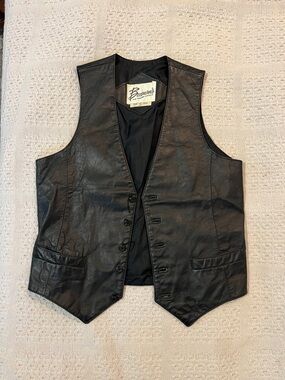 Vintage Men’s Black Leather Vest